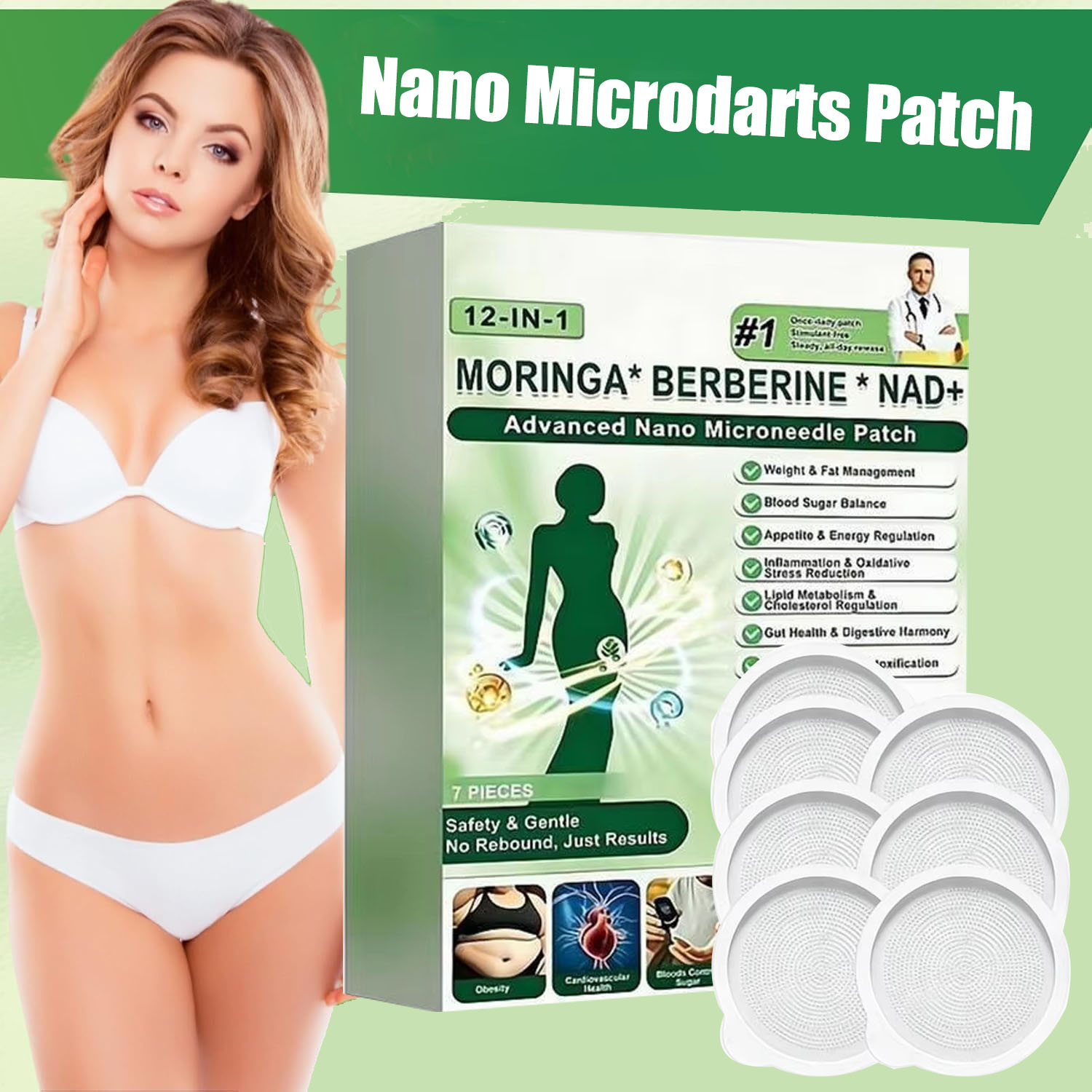 Xbody Health & Wellness - Adesivo Avançado de Nano Microagulhas para