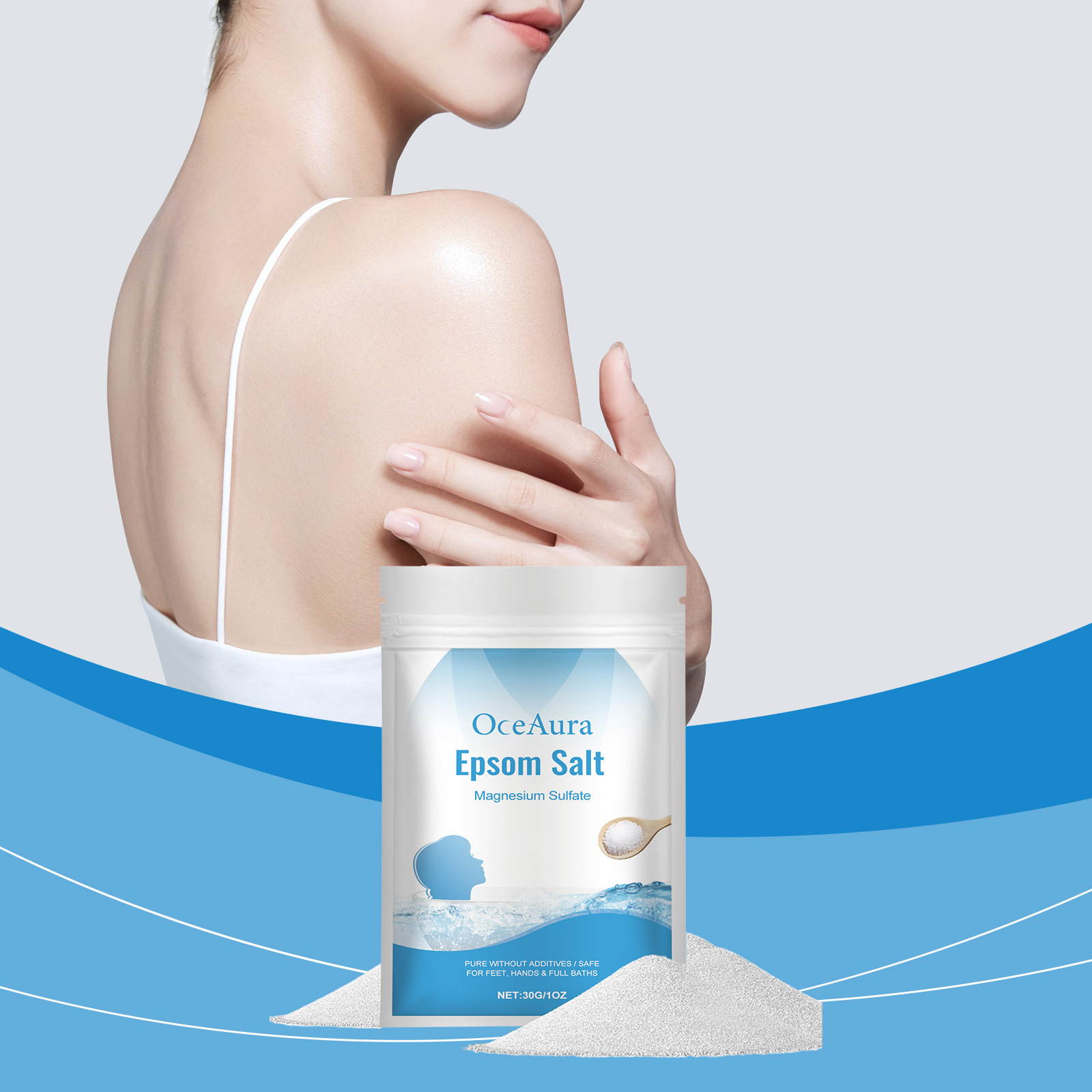 Bath Salts Magnesium - Epsom sal sulfato de magnésio hidratante
