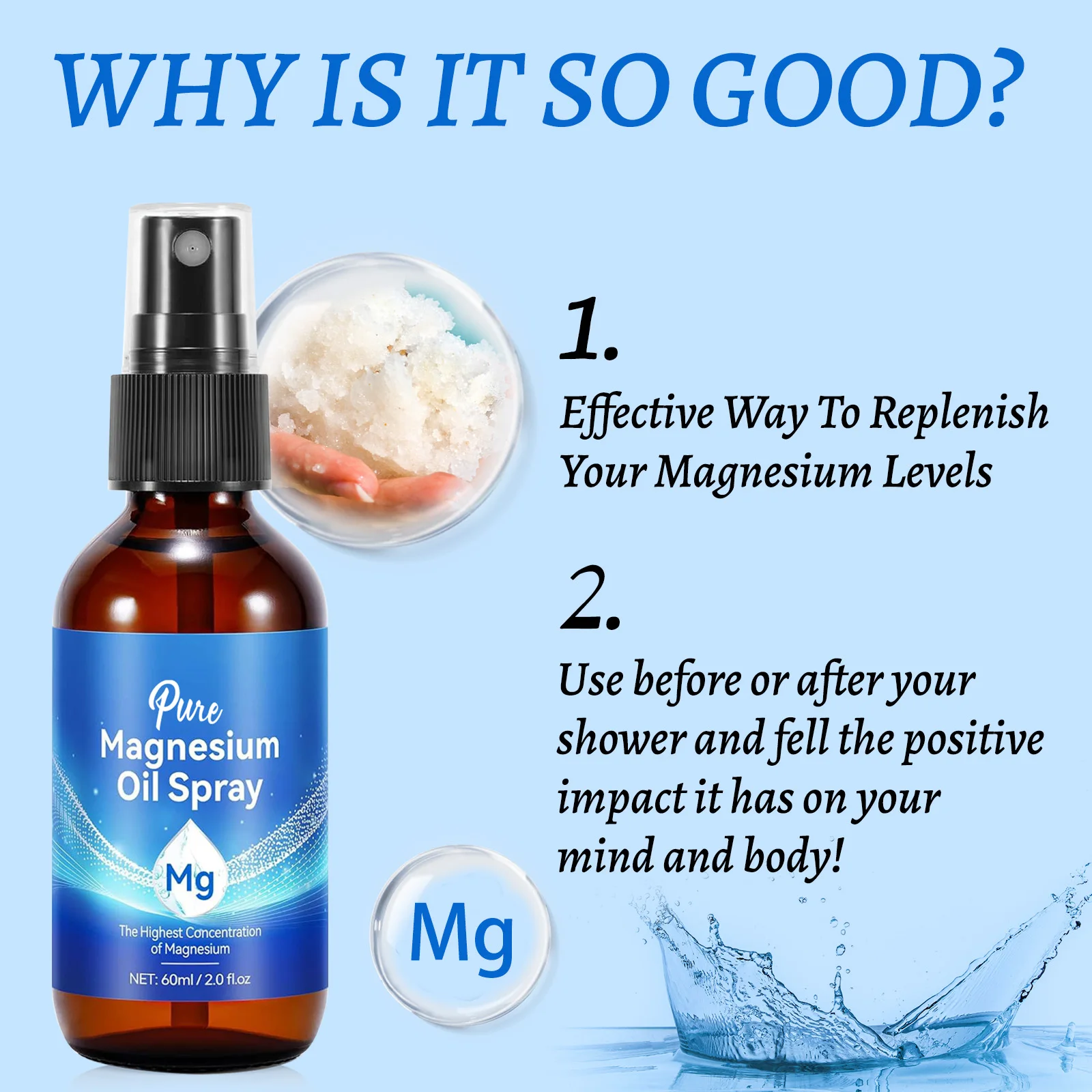Spray de Óleo de Magnésio 60ml - Bath Salts Magnesium avaliação e preço